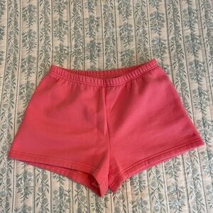 Aritzia Pink perfect fit Sweatfleece Shorts